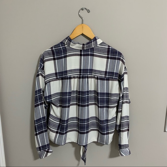 Bella Dahl Plaid Tie Front Blouse - Picture 4 of 10